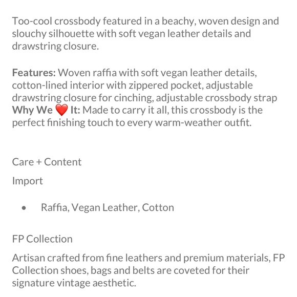 FREE PEOPLE CABANA CROSSBODY BAG IN A BEACH WOVEN DESIGN AND SLOUCHY SILHOUETTE - Picture 7 of 8